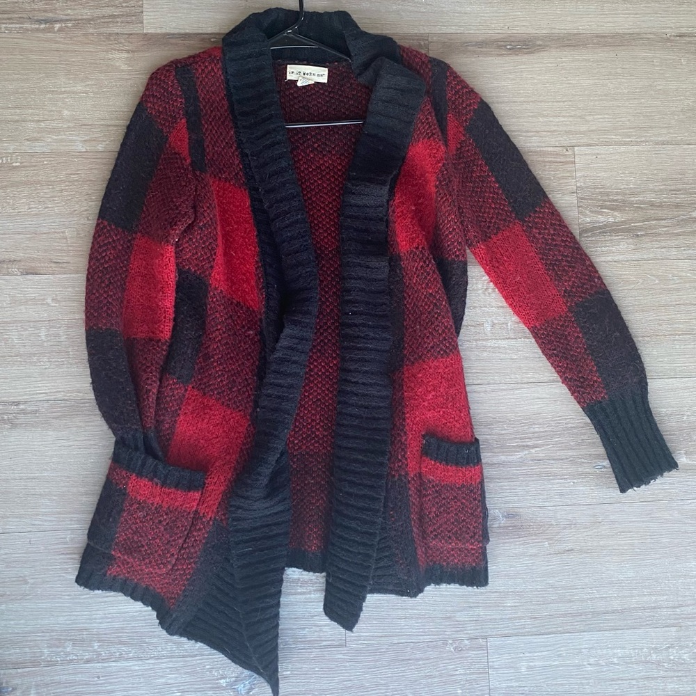 Lumberjack plaid cozy cardigan